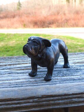 Unique, Vintage Bulldog Figurine - Heavy Metal/Iron with Bronze Patina
